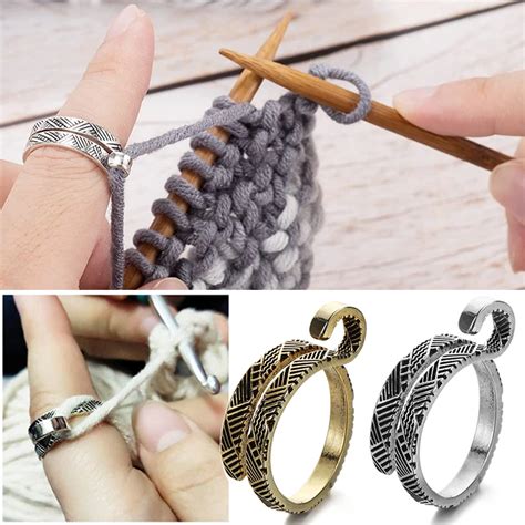 crochet rings for fingers|knitting crochet loop ring.